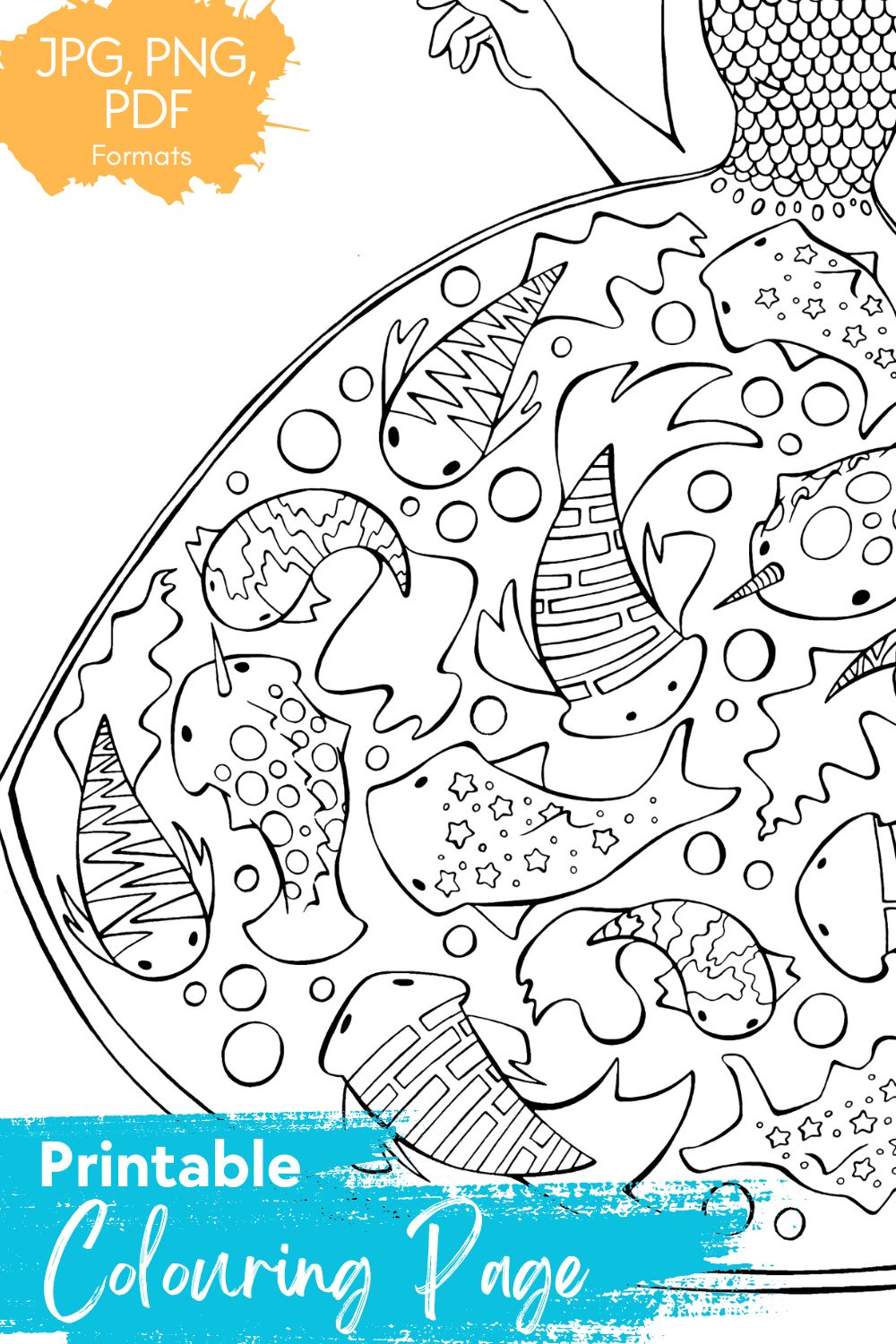 DIGITAL PRODUCT - 'It's A Fish-tacular Dress' Colouring Page