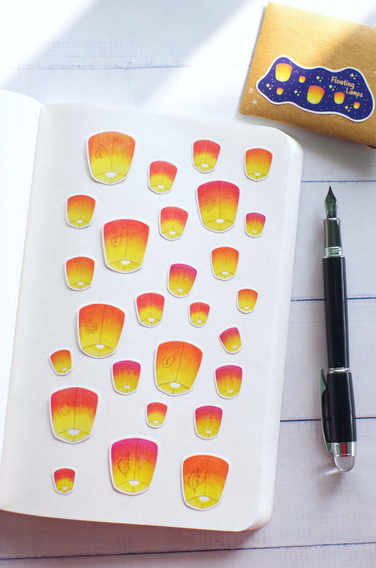 Stickers | Floating Lamps | Set of 27 Stickers For Planners/Craft Projects