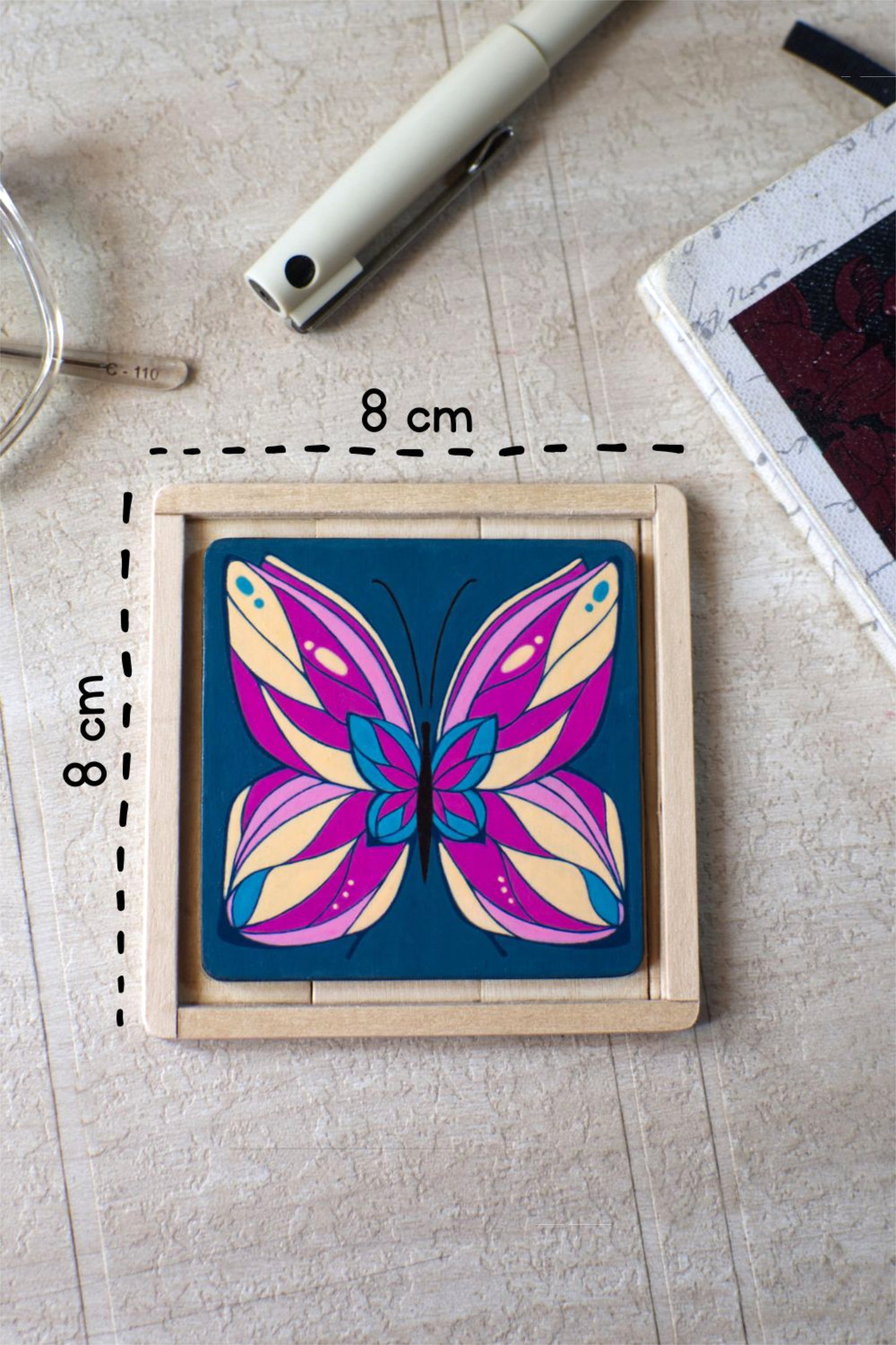 Mini Painting (Original): Butterfly 'Pink Promises'