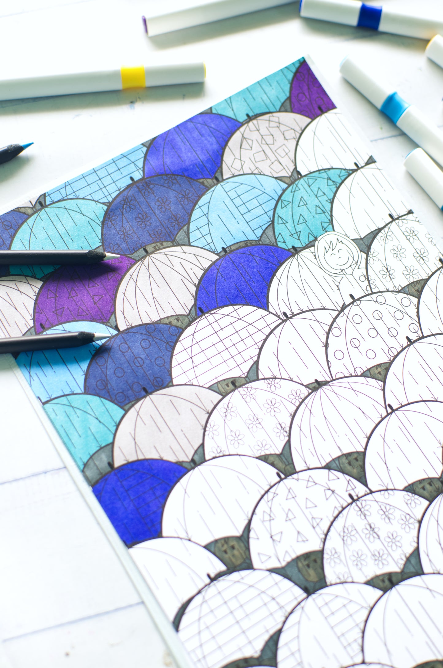 DIGITAL PRODUCT - 'Rain' Colouring Page