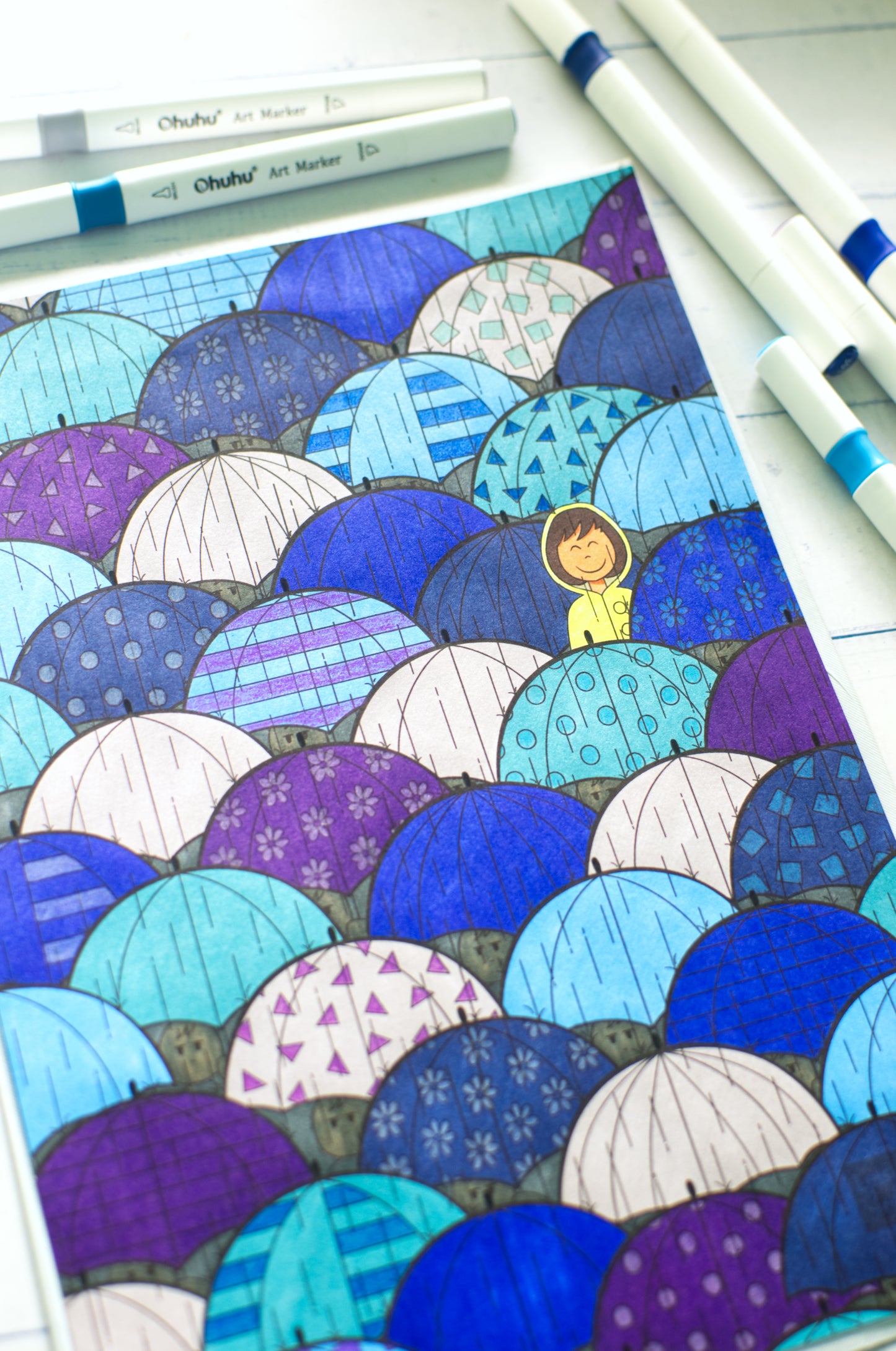DIGITAL PRODUCT - 'Rain' Colouring Page