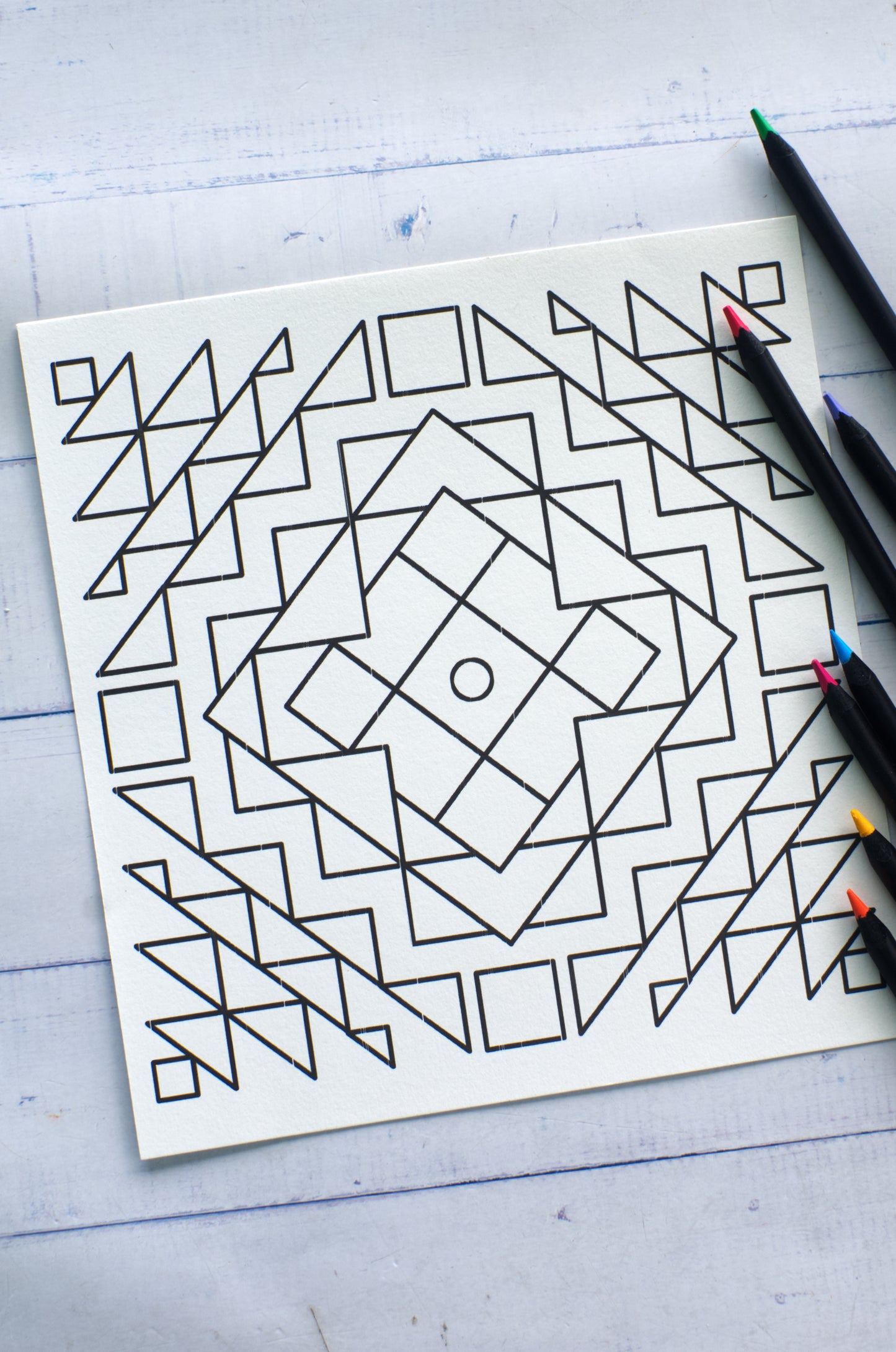 DIGITAL PRODUCT - 'Rangoli' Colouring Page | 2 Designs | Sizes: 21 cm X 21 cm | JPG & PDF