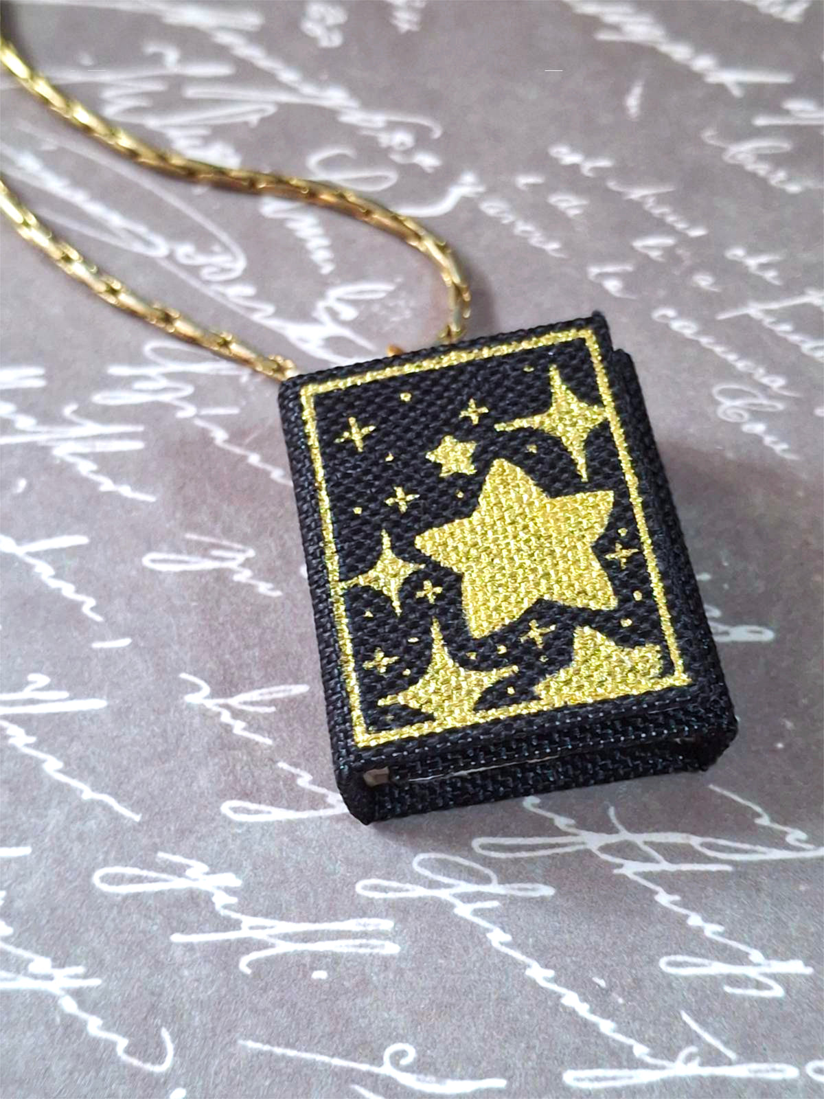 Miniature Book (Diary) Pendant: 'Stars' | Hand-Made | Miniature Diary | Pendant | Unique Gift | Hand-Crafted Pendant
