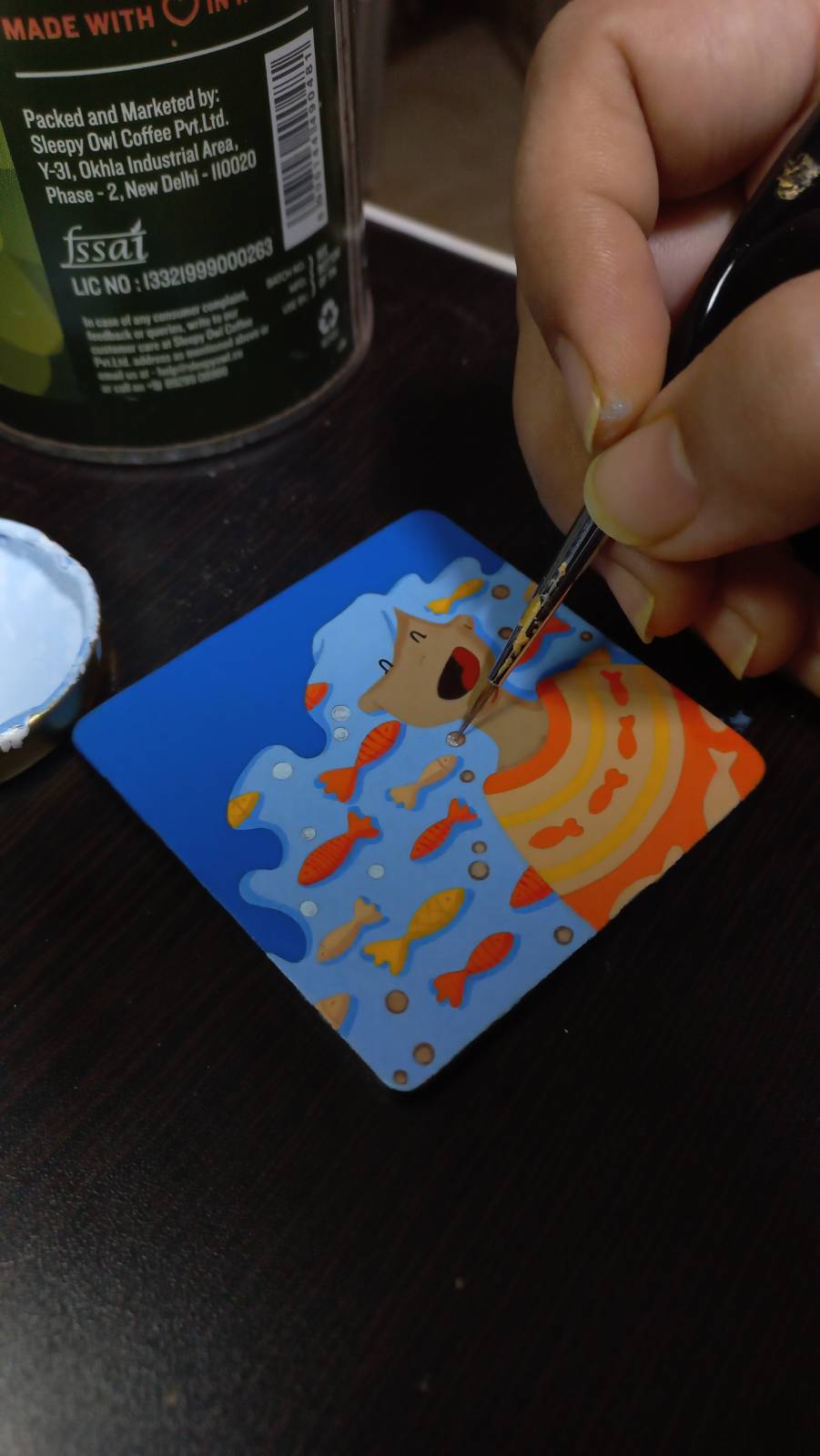 Mini Painting (Original): Fishy Kisses