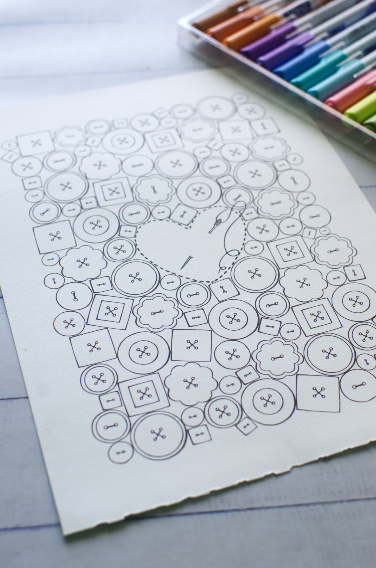 DIGITAL PRODUCT - 'Buttons' Colouring Page