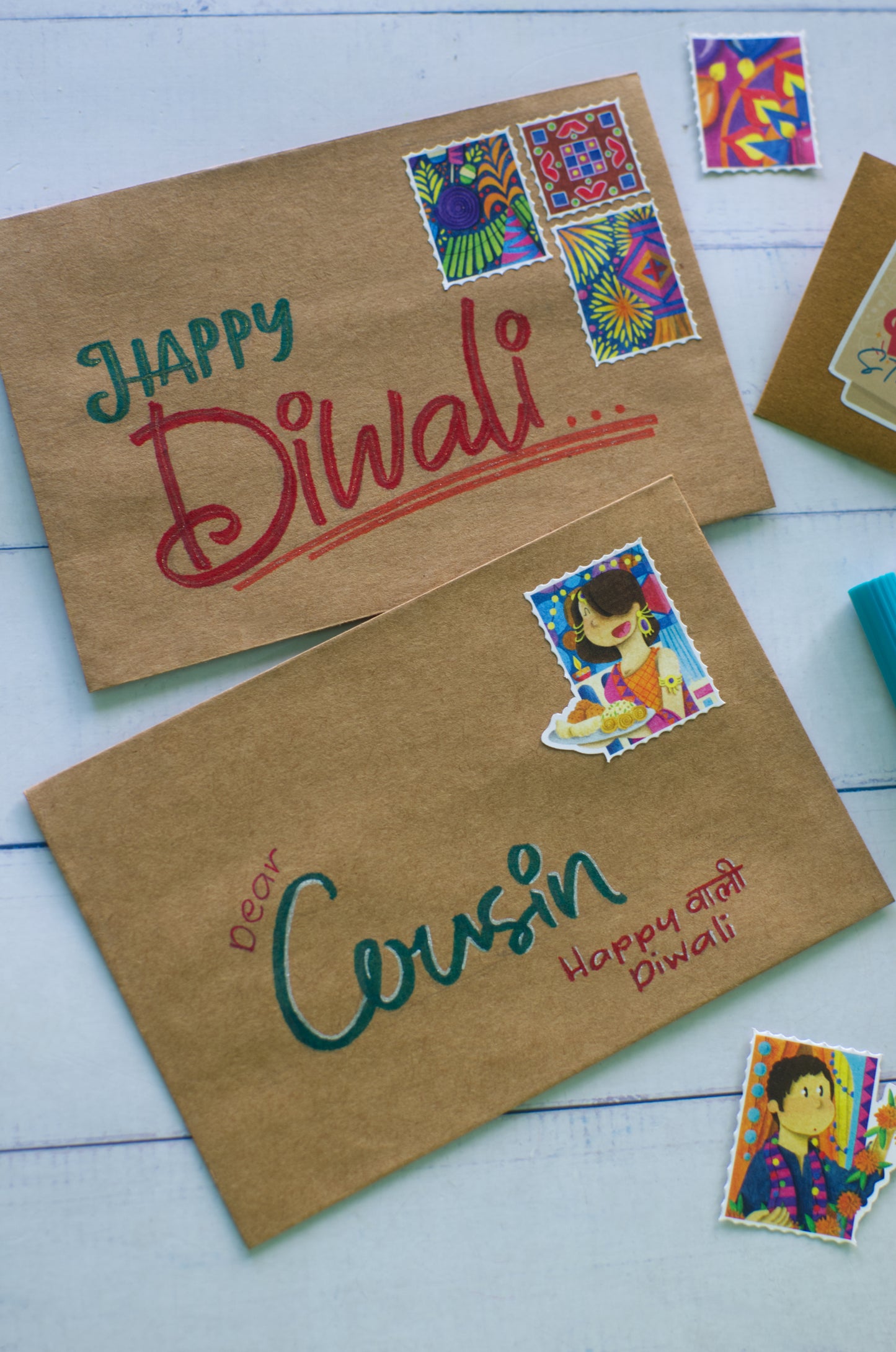 Stickers | DIWALI SPECIAL | Diwali Stamps + Diya Stickers | Total Stickers (7+11)