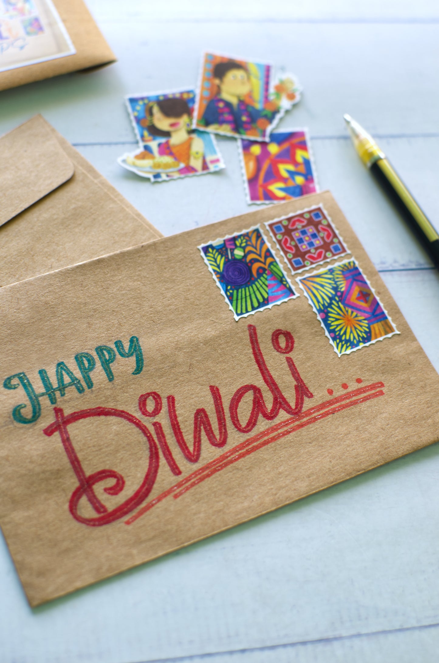 Stickers | DIWALI SPECIAL | Diwali Stamps + Diya Stickers | Total Stickers (7+11)