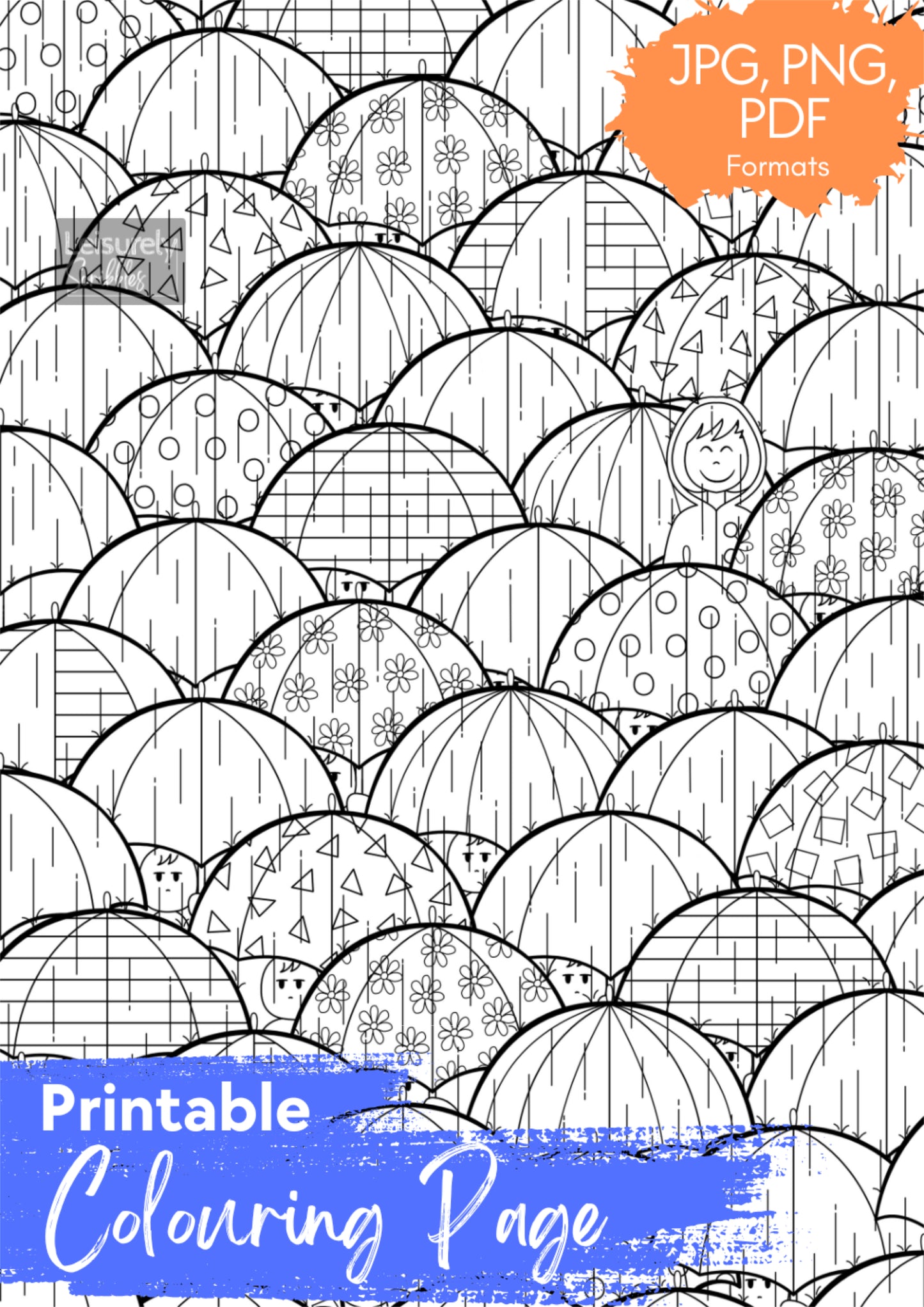 DIGITAL PRODUCT - 'Rain' Colouring Page