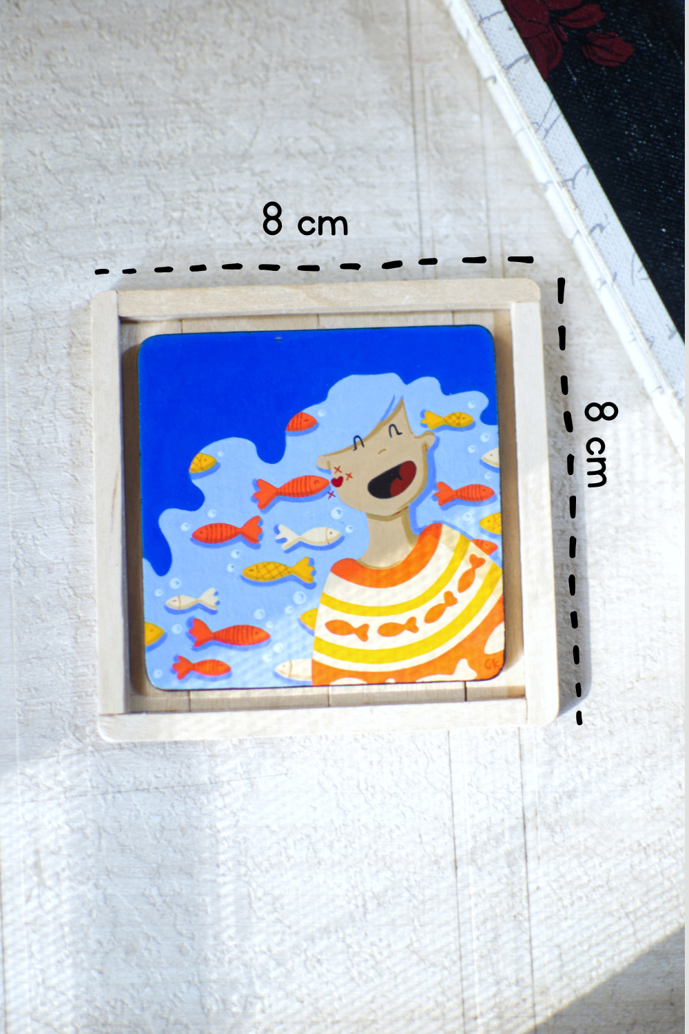 Mini Painting (Original): Fishy Kisses