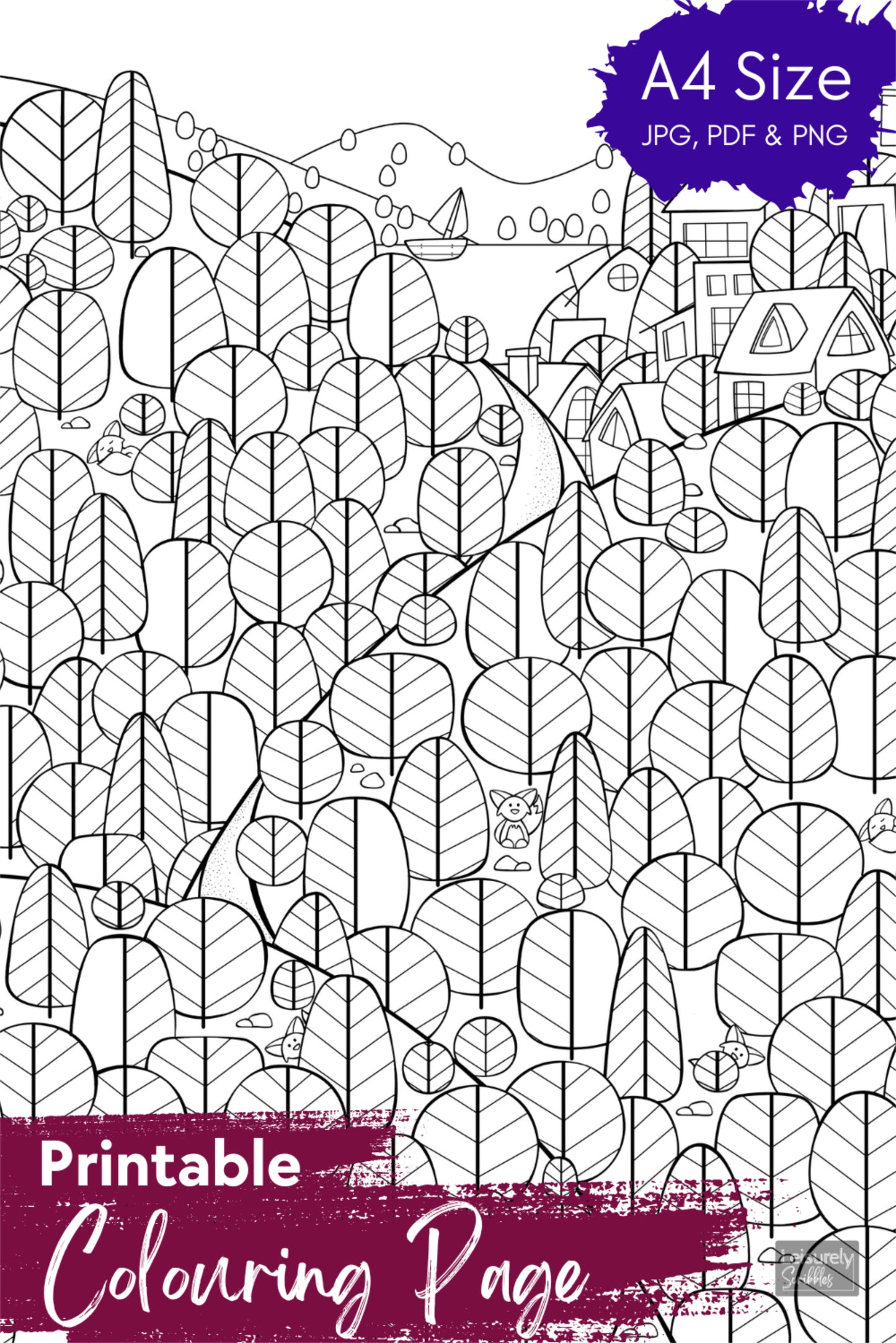 DIGITAL PRODUCT - 'Into The Forest' Colouring Page