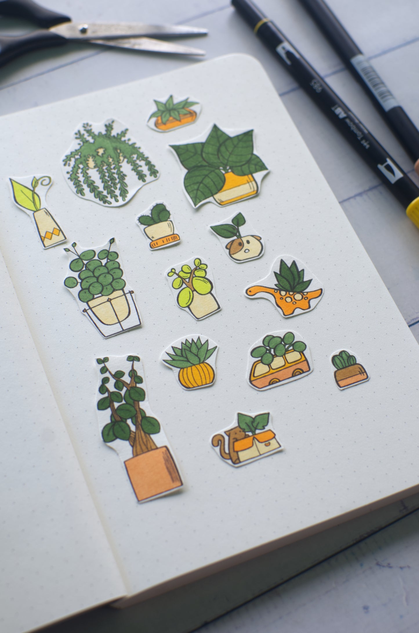 DIGITAL PRODUCT [PRINTABLES STICKERS] 'Pot Plant' Colouring Page | 2 Design Variations | A5 & A6 Sizes