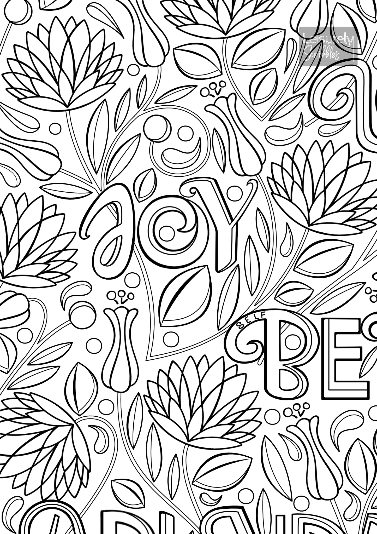 DIGITAL PRODUCT - 'Positively Floral' Colouring Page