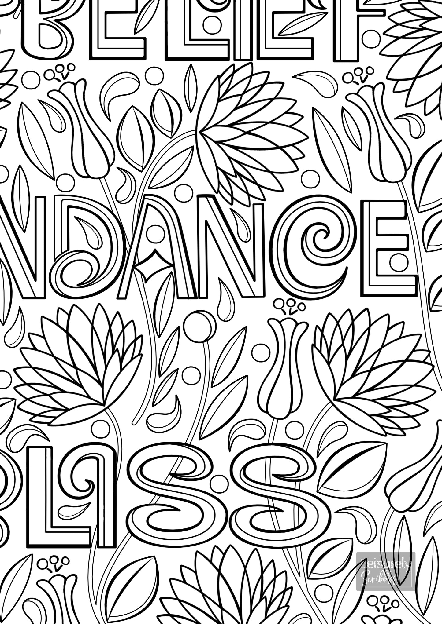 DIGITAL PRODUCT - 'Positively Floral' Colouring Page