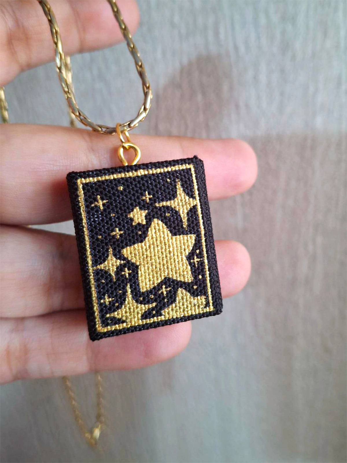 Miniature Book (Diary) Pendant: 'Stars' | Hand-Made | Miniature Diary | Pendant | Unique Gift | Hand-Crafted Pendant