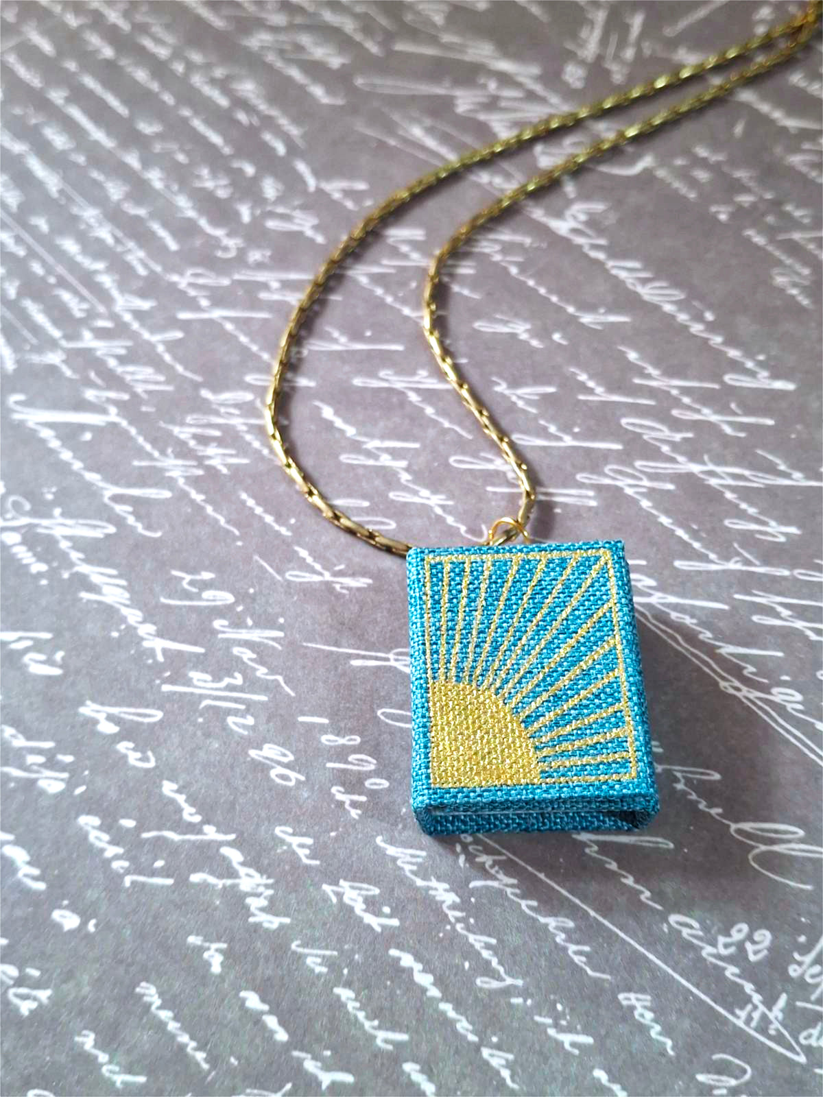Miniature Book (Diary) Pendant: 'Sun' | Hand-Made | Miniature Diary | Pendant | Unique Gift | Hand-Crafted Pendant
