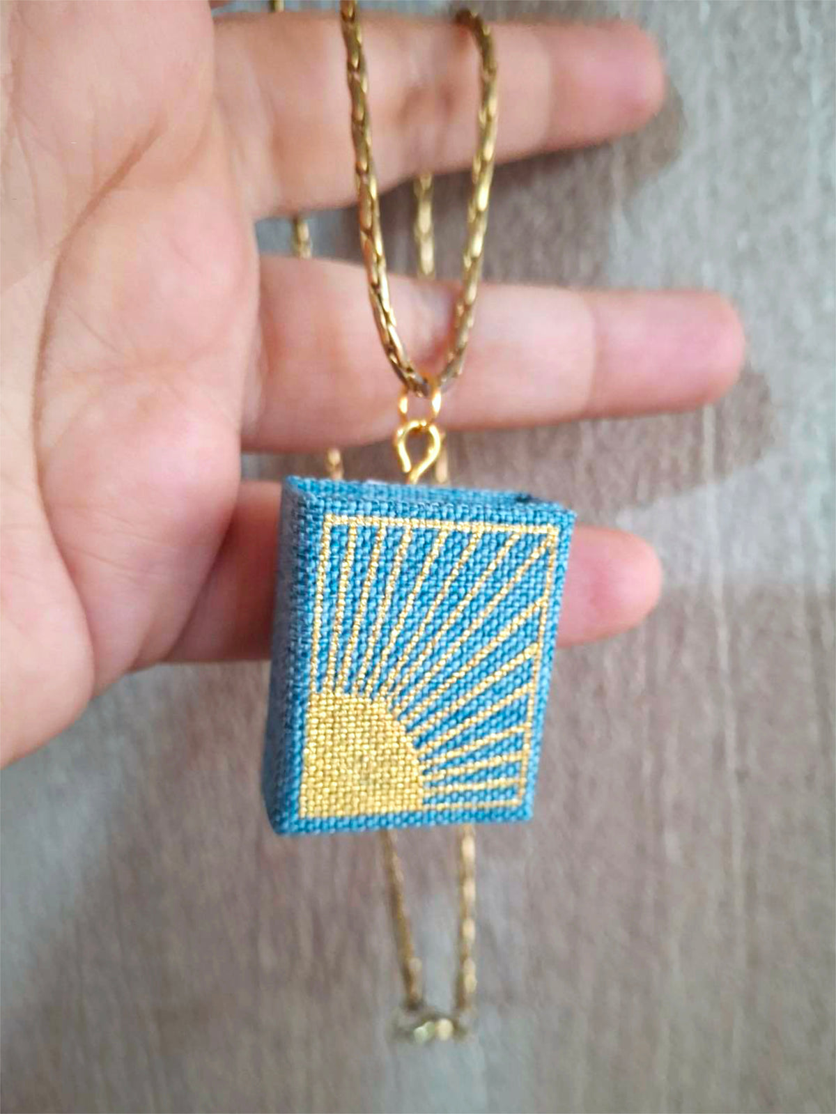 Miniature Book (Diary) Pendant: 'Sun' | Hand-Made | Miniature Diary | Pendant | Unique Gift | Hand-Crafted Pendant