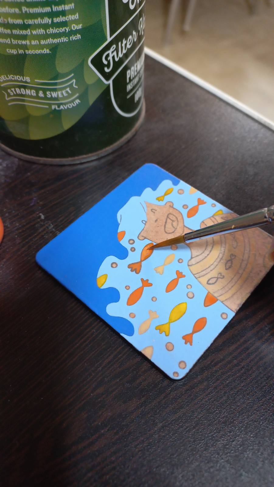 Mini Painting (Original): Fishy Kisses