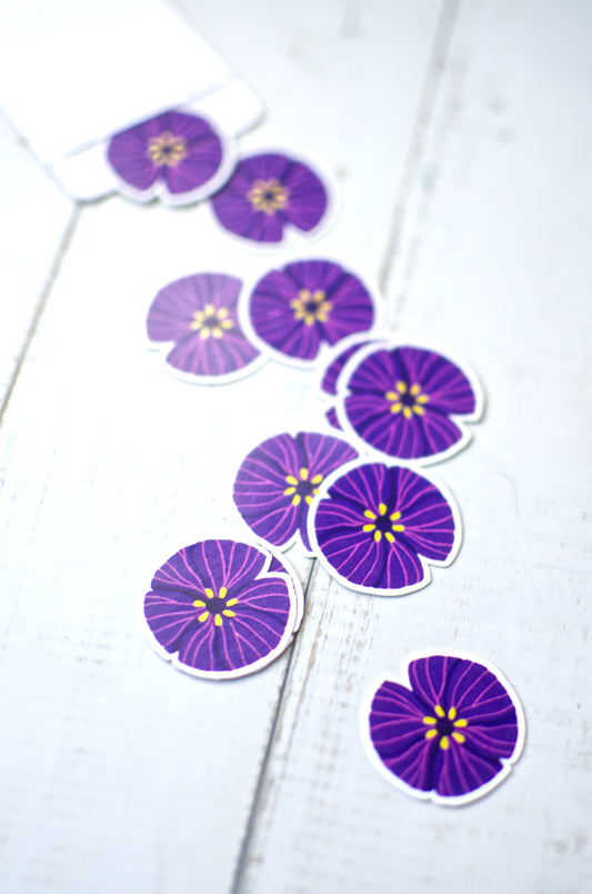 Stickers | 'Purple' Flower | Set Of 12